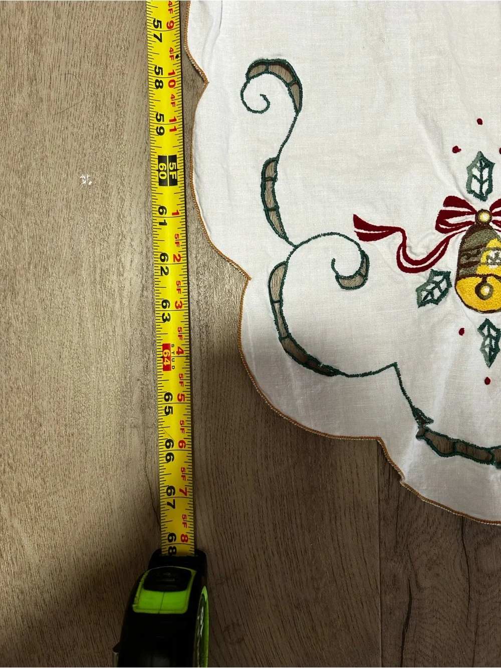 Embroidered White Linen Runner with Floral Accents